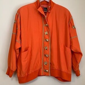 Vital Elements NY | Vintage You’re A Star Gold Embroidered Button Zip Jacket M